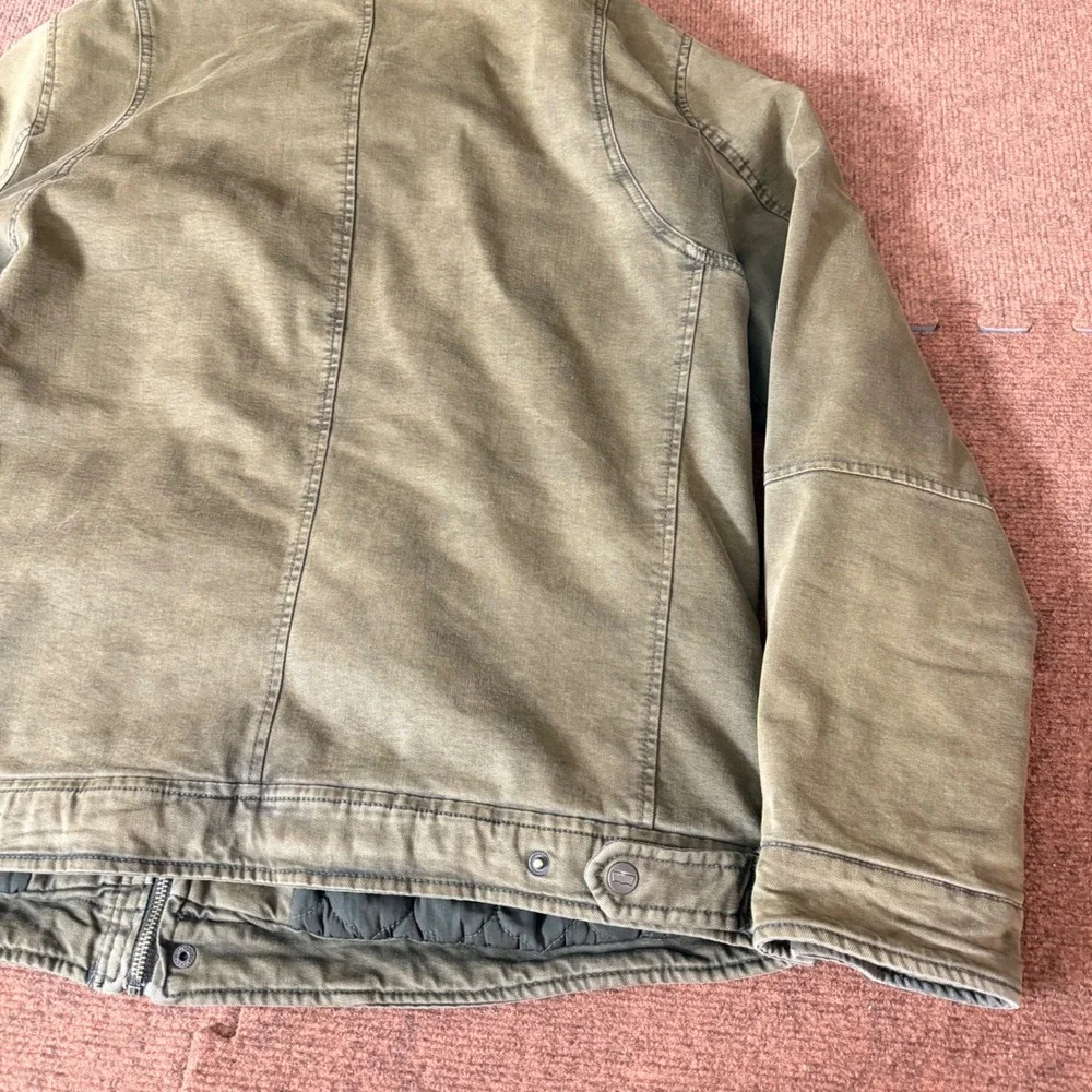 Vintage Levis Strauss Mens Field Jacket Olive‎ Green Canvas Quilted Lined Large